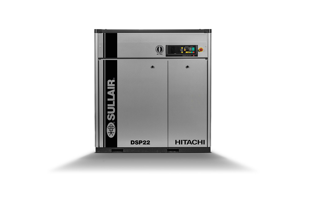 Compresor de aire de tornillo rotativo sin aceite DSP22 de Sullair/Hitachi